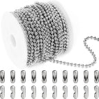Jishi Steel Ball Chain Bead Dog Tag Chain Beaded Necklace Chains by Jishi