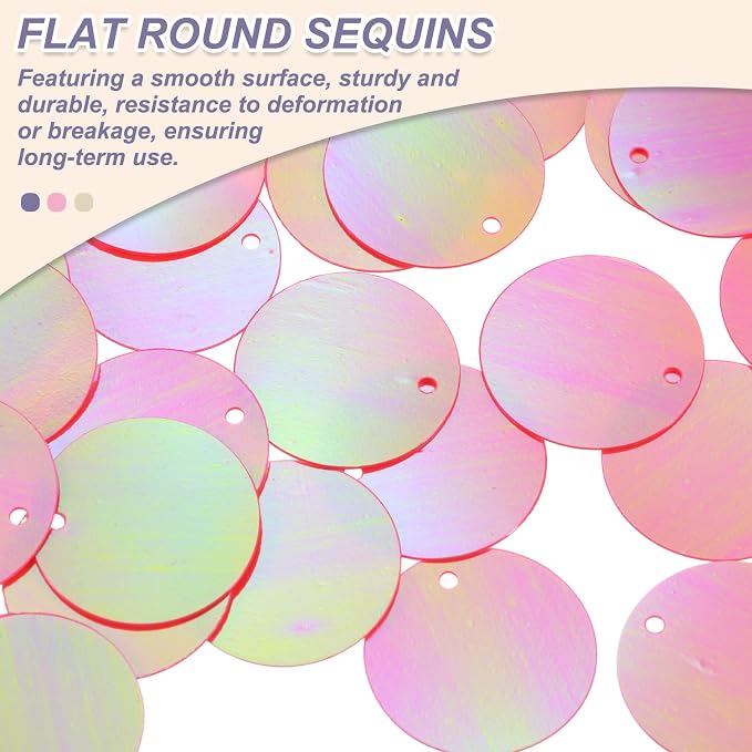 MECCANIXITY 700 Pcs Flat Round Sequins 15mm/0.6 Inch Loose Paillettes Craft - Image 3