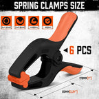 HORUSDY 6-Pack Spring Clamps Heavy Duty, 7-inch Large Plastic Clamps - Image 5