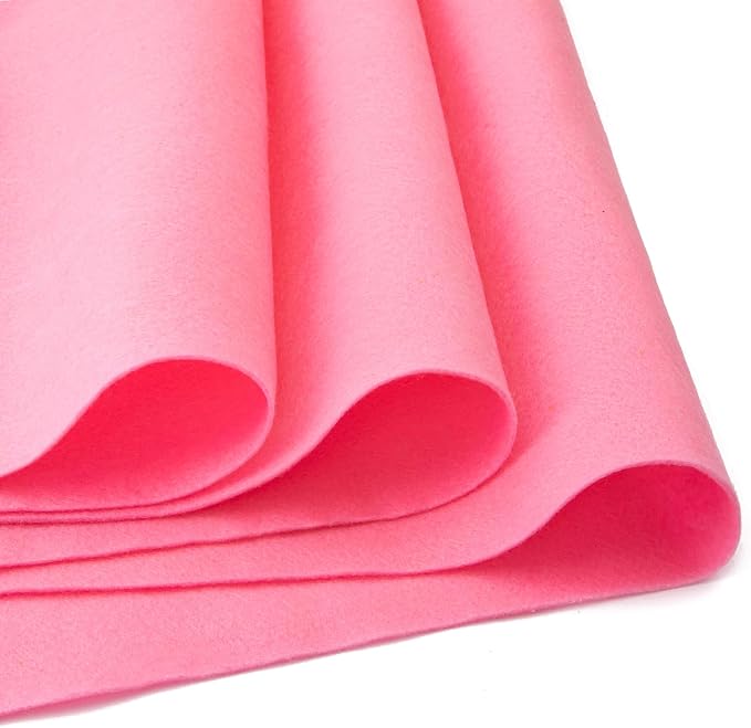 HaoFeiJH Pink Felt Fabric 36" X 36" 1.6mm，Fabric Sheets Soft Woven Acrylic by HaoFeiJH