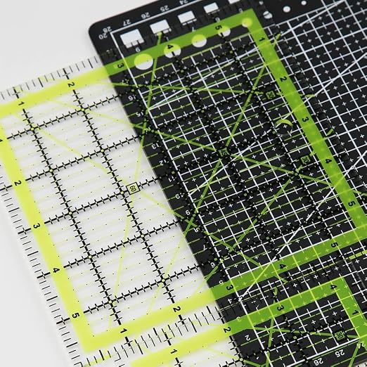 UOOU Quilting Ruler 1 Pack, Square Quilting Rulers Fabric Cutting Ruler Acrylic - Image 6
