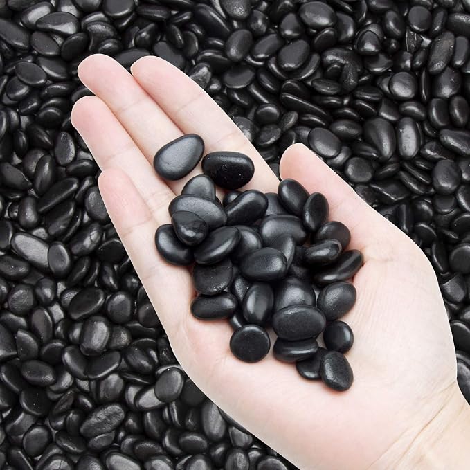 10lb Black Small Decorative Pebbles by OUPENG
