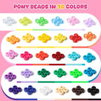 Simetufy 6000Pcs Pony Beads, 30 Colors 6x9MM Kandi Beads Bulk - Image 4