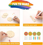 Wooden Mandala Wind Chime Ornaments Painting Craft, 8 Style Cutouts - Image 3