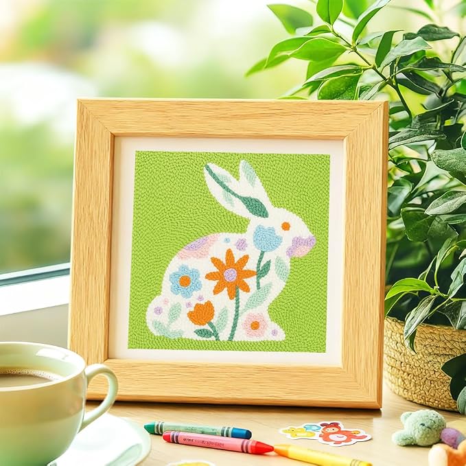 DOODLREAM Rabbit Flower DIY Punch Needle Embroidery Kit - Image 6