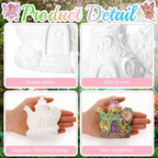 Thyle 6 Set 5 Inch Ceramics Fairy House to Paint Teapot Fairy Garden House - Image 3
