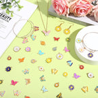 SANNIX 110Pcs/55 Pairs Mixed Flower Butterfly Charms - Image 3