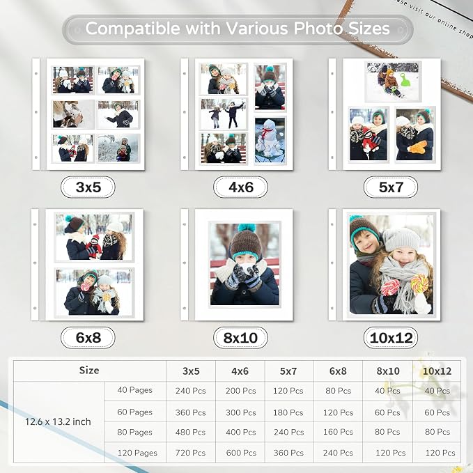 Popotop Large Photo Album Self Adhesive 4x6 5x7 8x10 Scrapbook Album DIY - Image 8