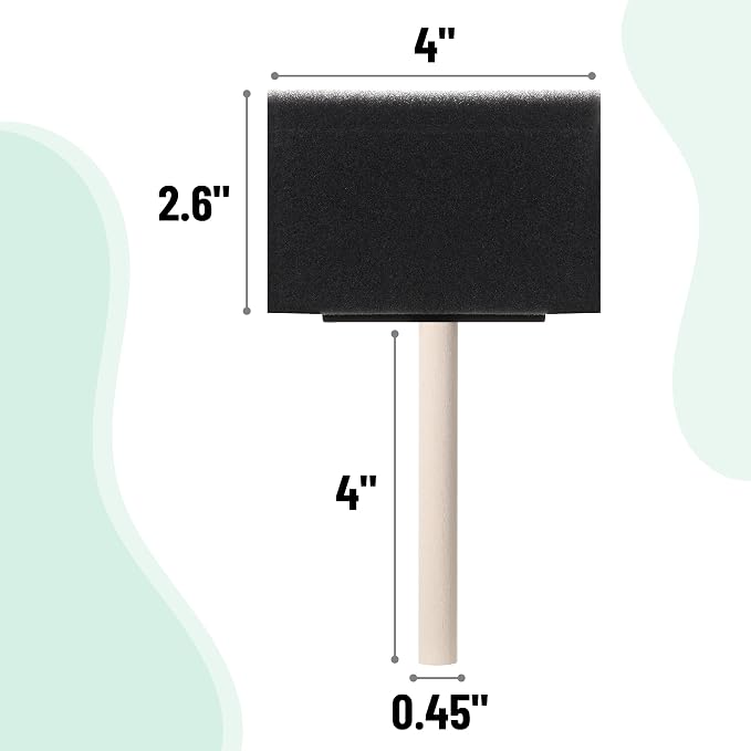 Bates 4-Inch Foam Paint Brushes, 16 Pack - Image 3