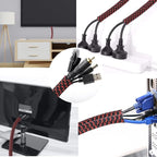 10ft - 1/2 inch Braided Cable Management Sleeve Cord Protector - Self-Wrapping - Image 5