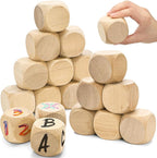 ZEAYEA 20 Pcs Blank Wooden Dice, 2 inch Unfinished Square Blocks, Blank 6 Sided by ZEAYEA