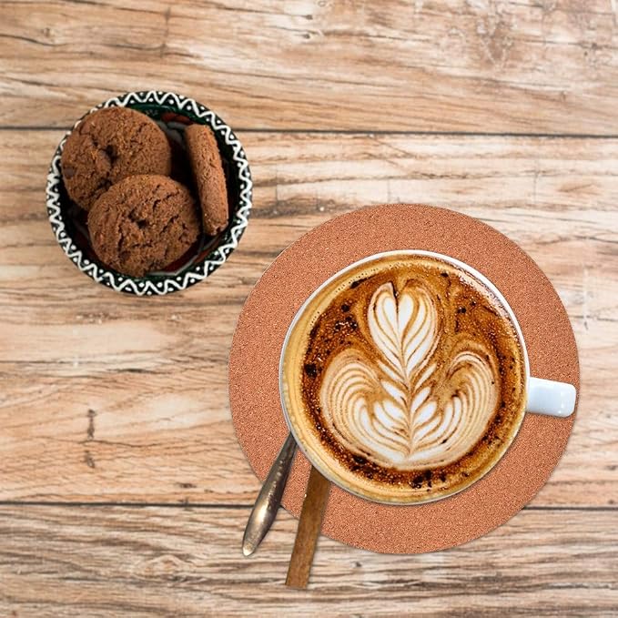 6-Pack 6" Cork Coasters, Round Cork & Plastic Plant Saucers - Image 3