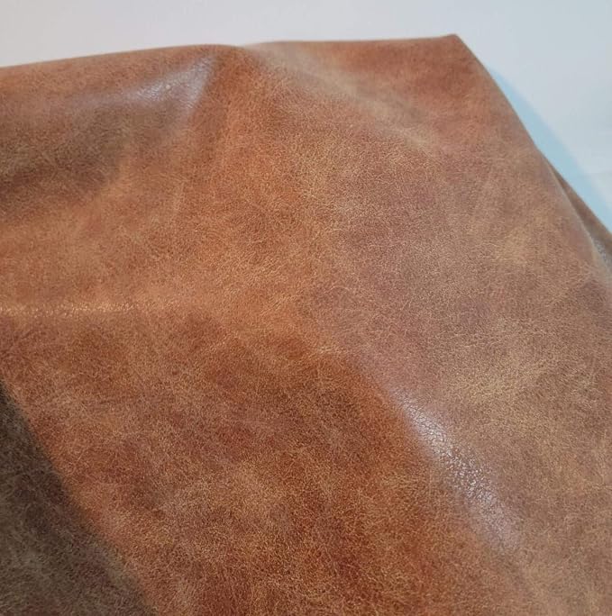 NAT Leathers | Blonde Light Tan Beige Distressed Crazy Horse Soft Faux Vegan - Image 5