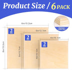 ESRICH 6 Pack Wood Panels with 4"x4", Square Craft Wood Canvas Boards, Blank - Image 2