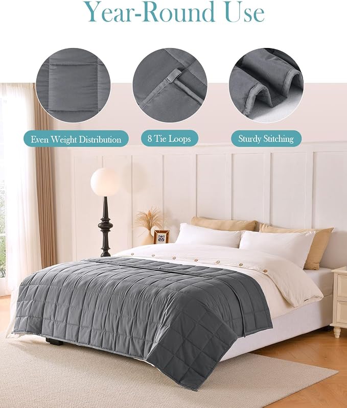 Topblan Weighted Blanket for Adults 12lbs, Breathable Cooling Weighted Blanket - Image 4