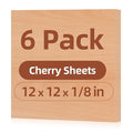 Rowood Cherry Plywood Sheets for Laser Cutting, 6 Pack 3mm Thin Unfinished Wood by RowoodAssembleArtDecorateLife