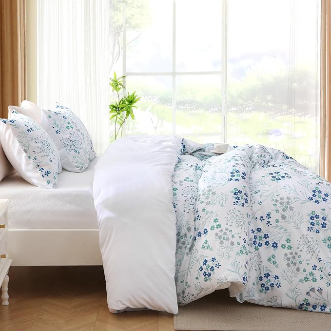 MUXHOMO Duvet Cover Queen Size, Reversible Floral Vintage Duvet Cover Set - Image 4