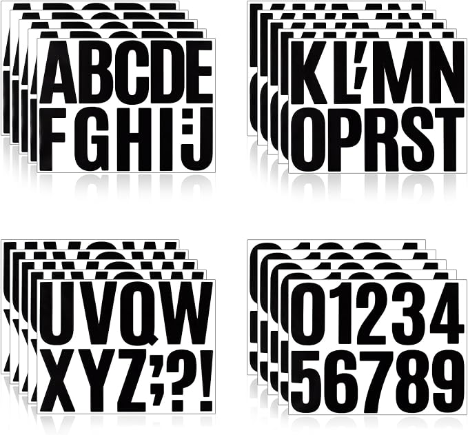 220 Pieces 20 Sheets Letter Stickers, Self Adhesive Vinyl Waterproof Mailbox by Llewyn