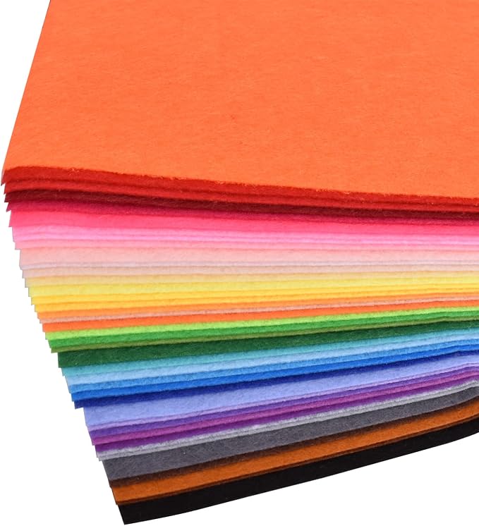 40pcs Coloured Felt Cloth Nonwoven 12 x 12 inches Felt Fabric Sheets DIY Craft by HEXJOZEI