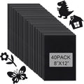 40 Pcs Stiff Felt Fabric Sheet for Crafts, 1mm Thick and 8”x12”Black Felt by Tiparts