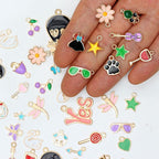 Bulk Gold Enamel Charms for Jewelry Making, Colorful Metal Charms Pendant for - Image 3