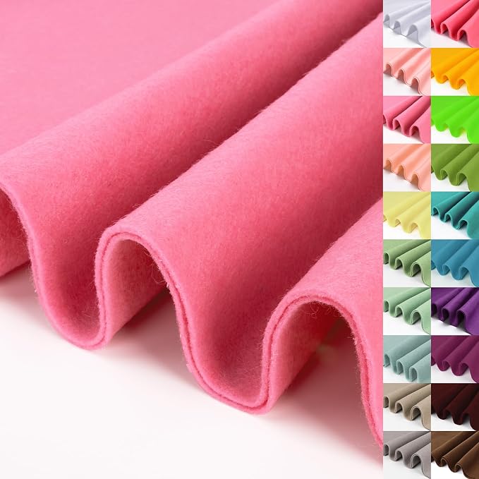 Bright Pink Large Felt Fabric 36" X 36 "1.4 mm 1 Square Yard | Soft Felt Fabric by XSEINOiscreating%EF%BC%81