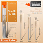 TLKKUE 12 Pcs/3 Sizes Large-Eye Blunt Needles, Steel Yarn Needle - Image 2
