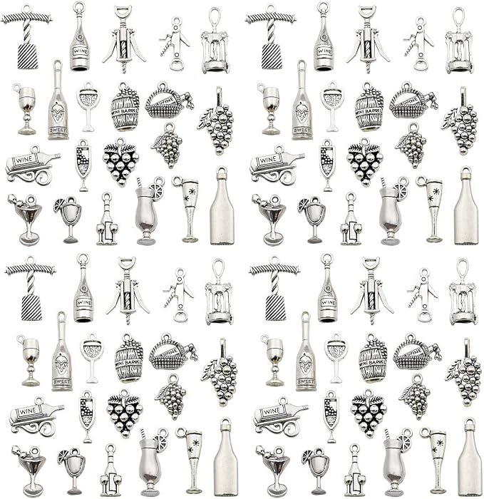 WOCRAFT 120pcs Antique Silver Wing Charms by WOCRAFT