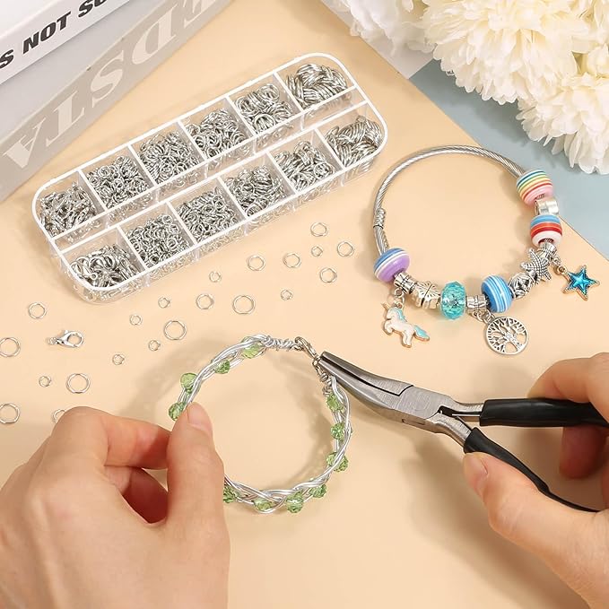 Anezus 1200PCS Jump Rings for Jewelry Making Kit, Jump Rings and Necklace Clasps - Image 7