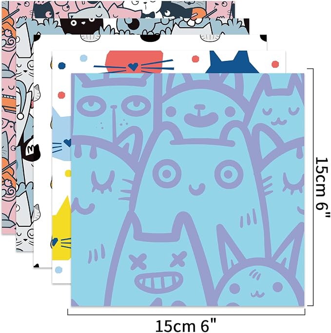 Origami Paper Kit 100 Sheets 6 Inch Square Double Sided Color 20 Vivid Colors - Image 3