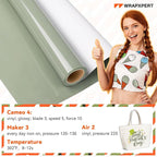 WRAPXPERT Green Heat Transfer Vinyl Sage Gree HTV 12" x5ft Khaki Green Iron on - Image 3