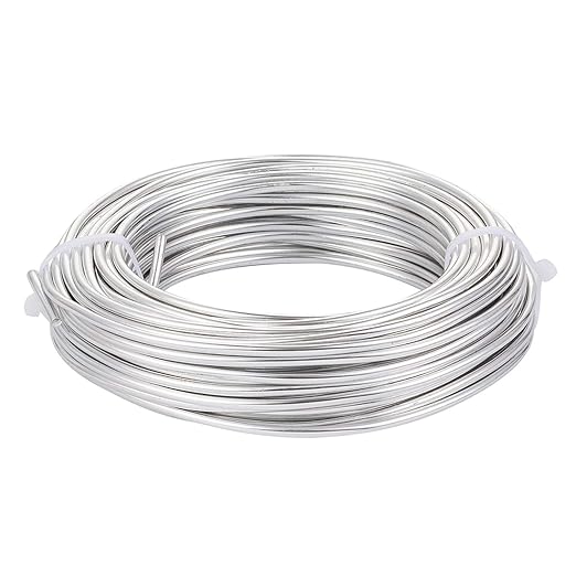 Fashewelry 65.6 Feet 3.5mm Aluminum Wire Silver Bendable Metal Craft Wire by FASHEWELRY