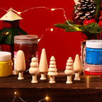 Hiboom 24 Pcs Mini Unfinished Wood Christmas Tree Wooden Blank Craft Supplies - Image 4