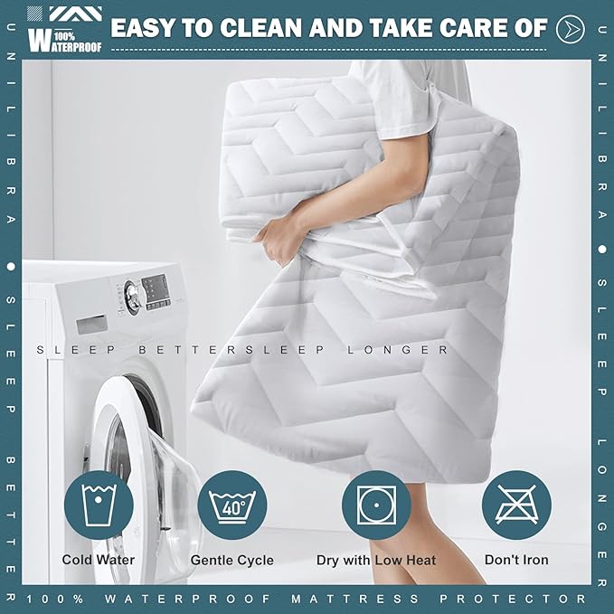 Cal King Size Waterproof Mattress Protector Quilted, Breathable Ultra-Soft - Image 6