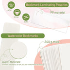 50 Pcs Watercolor Bookmarks & 50 Pcs Bookmark Laminating Pouches 1.9 x 5.9 inch - Image 3