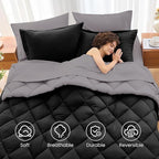 MUXHOMO 5 Pieces Twin Comforter Set, Reversible Bed in a Bag Twin Size - Image 6