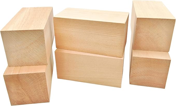 6Pcs Unfinished Basswood Blocks-2x2x4 Inch Rectangular Linden Wood Blocks - Image 7