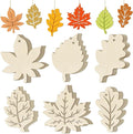 36PCS Wooden Fall Ornaments to Paint Thanksgiving Decorations, 6 Styles DIY by Sophena
