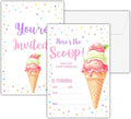 Ice Cream Birthday Invitations, 25 Double-Sided Invitation Cards by seclate