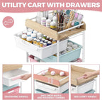 Utility Cart with Drawers, Craft Cart with 5 Drawers, Art Supply Organizer - Image 4