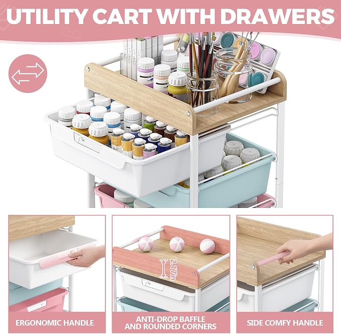 Rolling Craft Storage Cart - Image 5