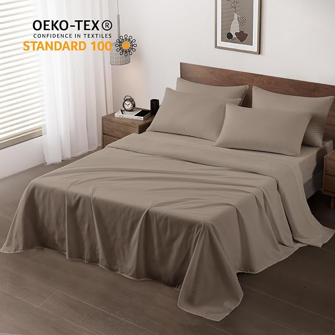 Maple&Stone King Flat Sheet 6 Pack, Premium Soft & Breathable, Brushed - Image 2