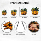 Monstera Jack-o'-Lantern Acrylic Suncatcher Stained Glass Effect Window Car - Image 2