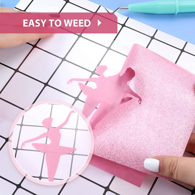 HTVRONT Glitter HTV, Easy-Weed for Craft Design - Image 2