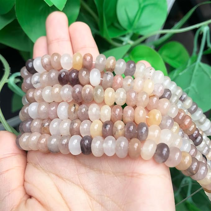 Songxi 5x8mm Pink Aventurine Rondelle Beads, Gemstone - Image 4