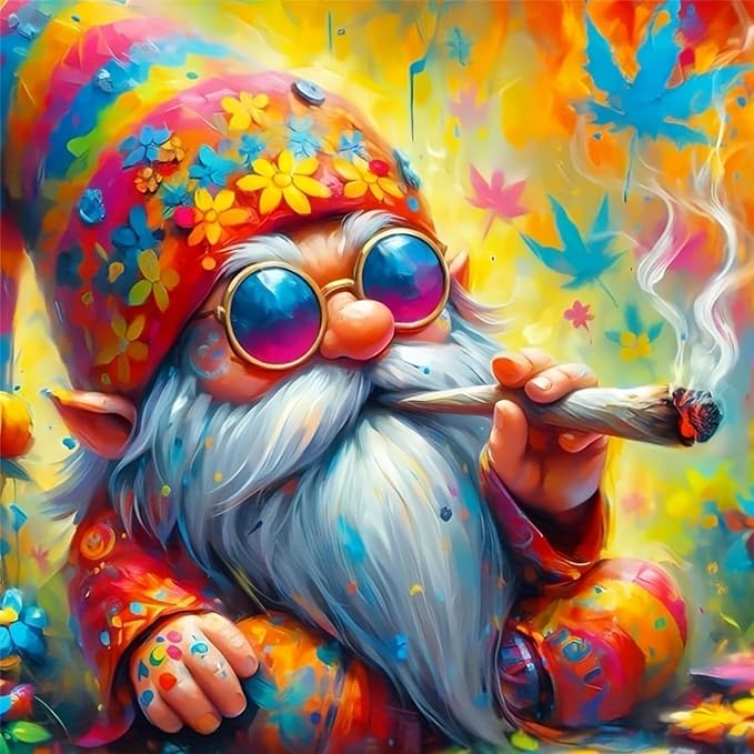 Meothan Paint by Numbers Kit for Adults Beginner 16X16 inch | Gnome Adult Paint by MeothanDiamondPainting