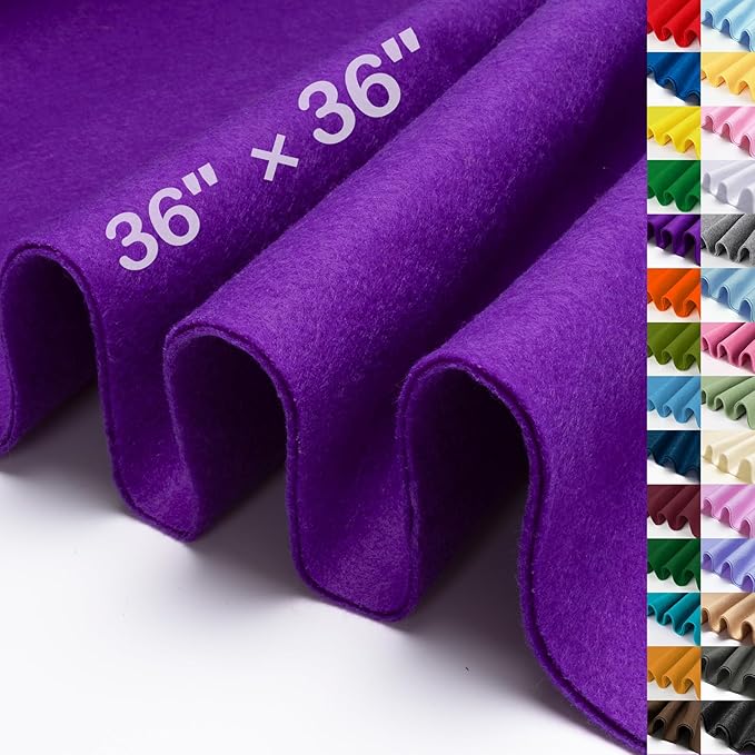 XSEINO Purple Large Felt Fabric 36" X 36 ", 1.4 mm Thick Soft Felt Fabric Sheet by XSEINOiscreating%EF%BC%81