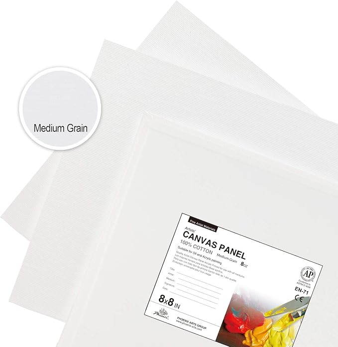 PHOENIX Painting Canvas Panels 8x8 Inch, 12 Value Pack - 8 Oz Triple Primed - Image 3