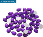 MECCANIXITY 50PCS Flat Back Acrylic Teardrop Gems 10x14mm Artificial Rhinestones - Image 3