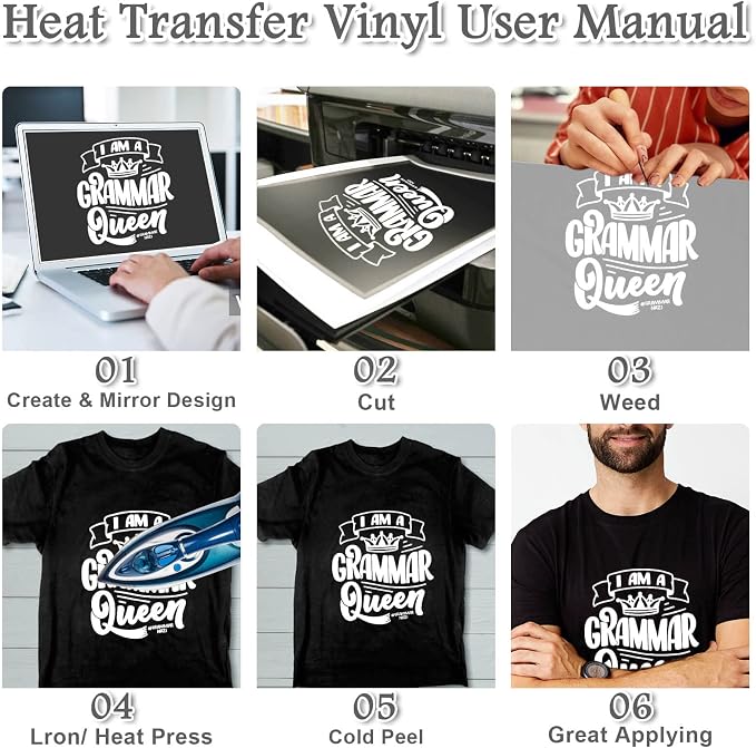 Flasoo Heat Transfer Vinyl Rolls, Compatible - Image 6